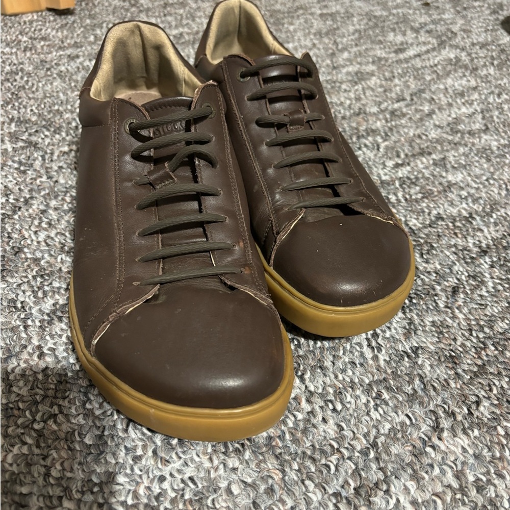 Read! Birkenstock, mens, sz 46 mens 13 brown leather bend